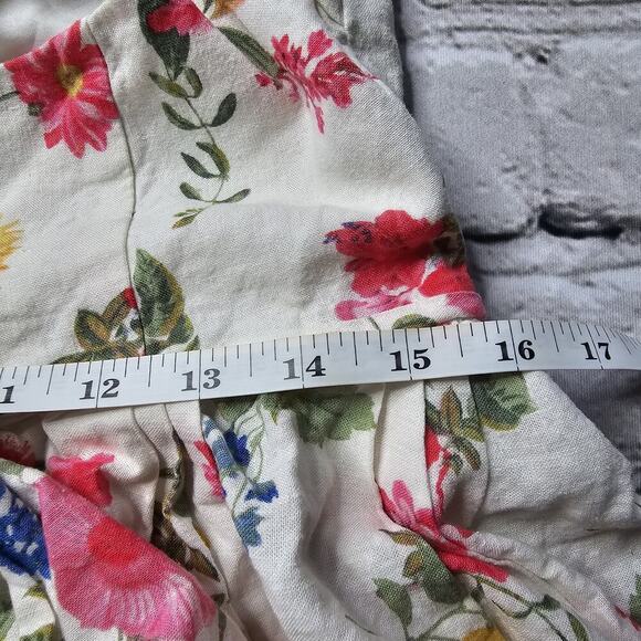 Girl Meets Glam Cassie Floral Print Linen Blend Cut Out Back Bow Dress Size 12 - Picture 13 of 15